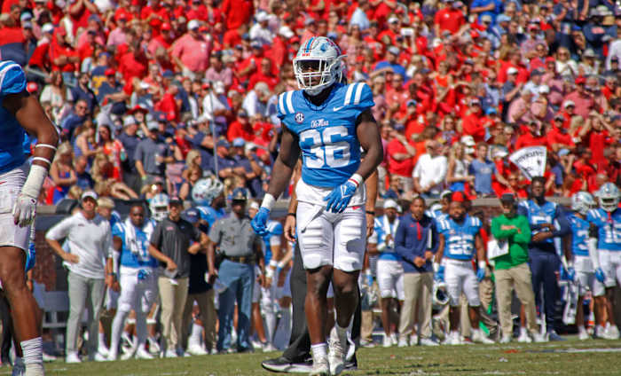 Ole Miss Linebacker Ashanti Cistrunk earned the title of Southeastern Conference Defensive Player of the Week